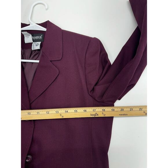 Sag Harbor Womens Blazer Size 6 Purple Pure Wool Three Button Up - Picture 9 of 12